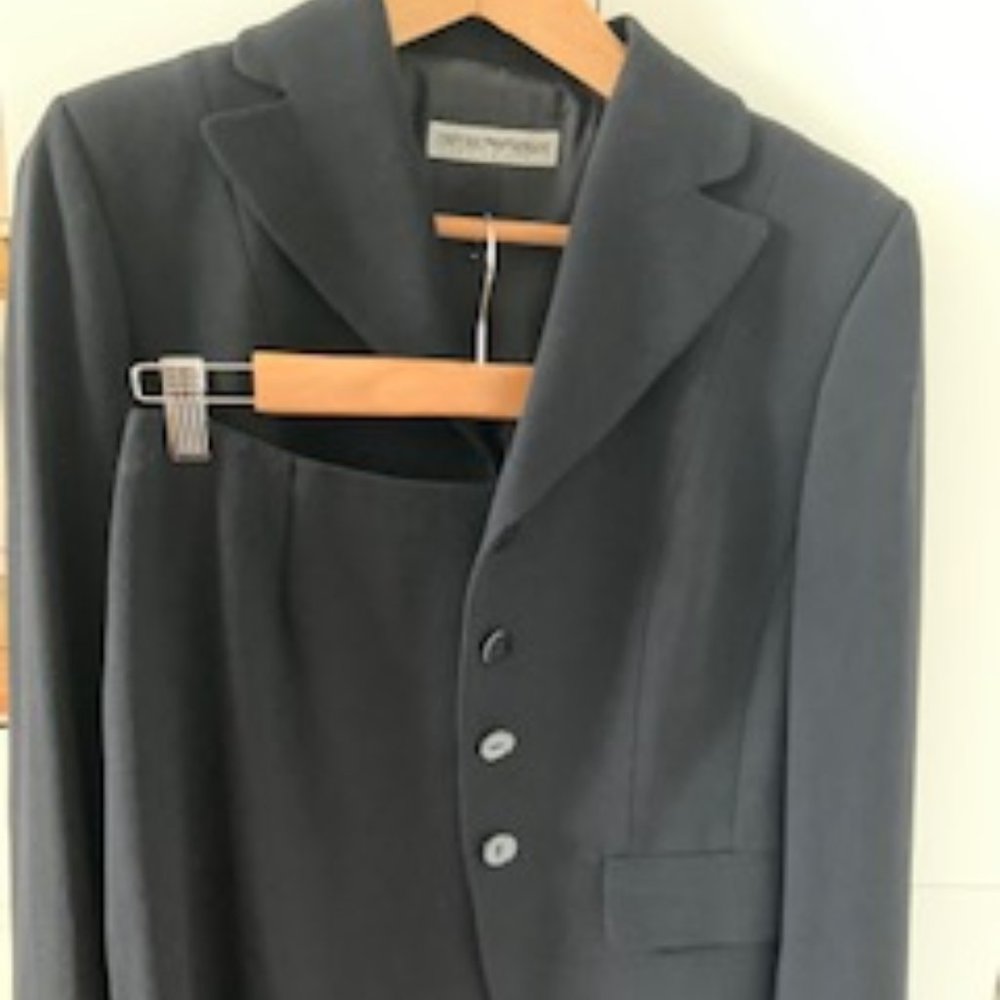 Emporio Armani black wool suit - jacket & skirt 4